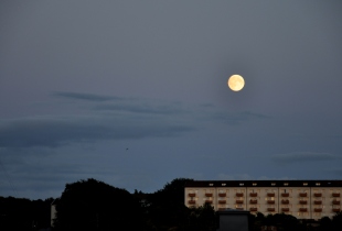 View of full moon from the apartment