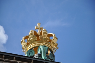 Swedish Crown on top. It's made out of wood